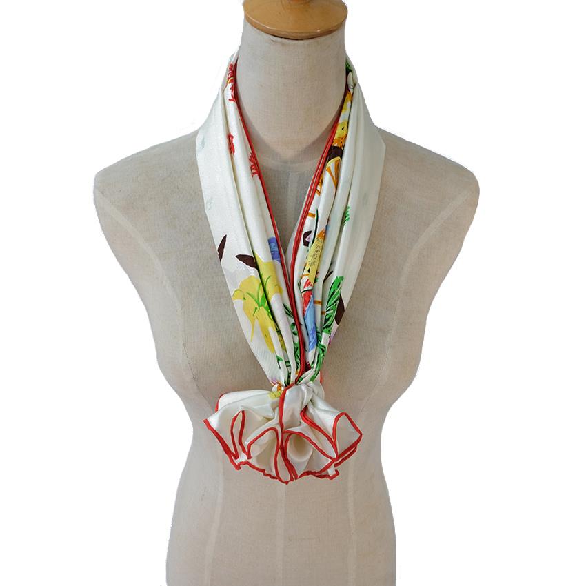 Glæsilegur Natural Silk Neckscarf-1