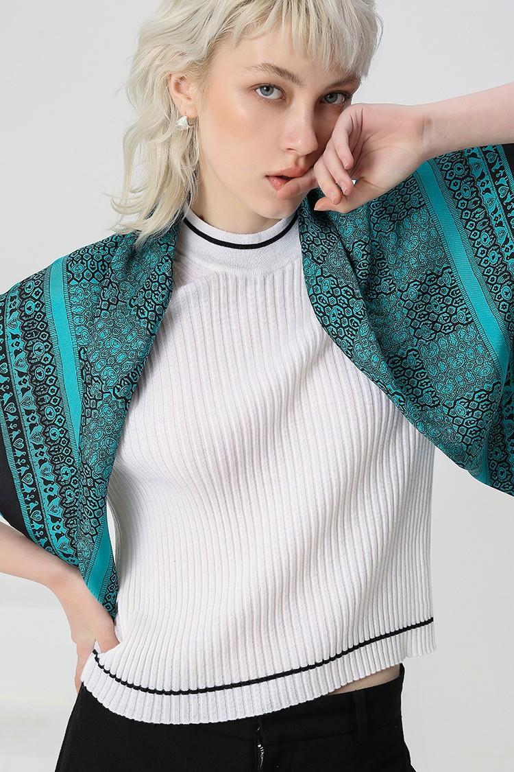 Green Silk Scarves-3