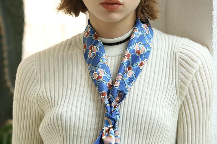 Konur silki horaður hálsbindi-2 Women Silk Skinny Neck Tie-2