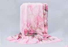 Natural Silk Chiffon Scarf Heildverslun Custom Kínverska Factory Silk Törn
