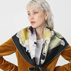 Tvíhliða prentun silki twill trefil