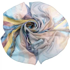 Þunnt silki Chiffon sjal